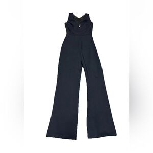 Kookai Black Sleeveless Wide Leg Jumpsuit Cutout Back Size 36 / Small